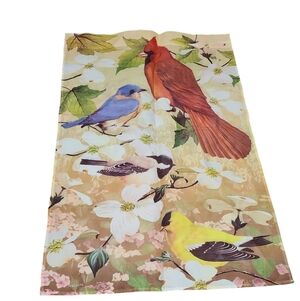 Red Cardinal Yellow Finch Double Sided house & garden Flag 28" wide By 42" long